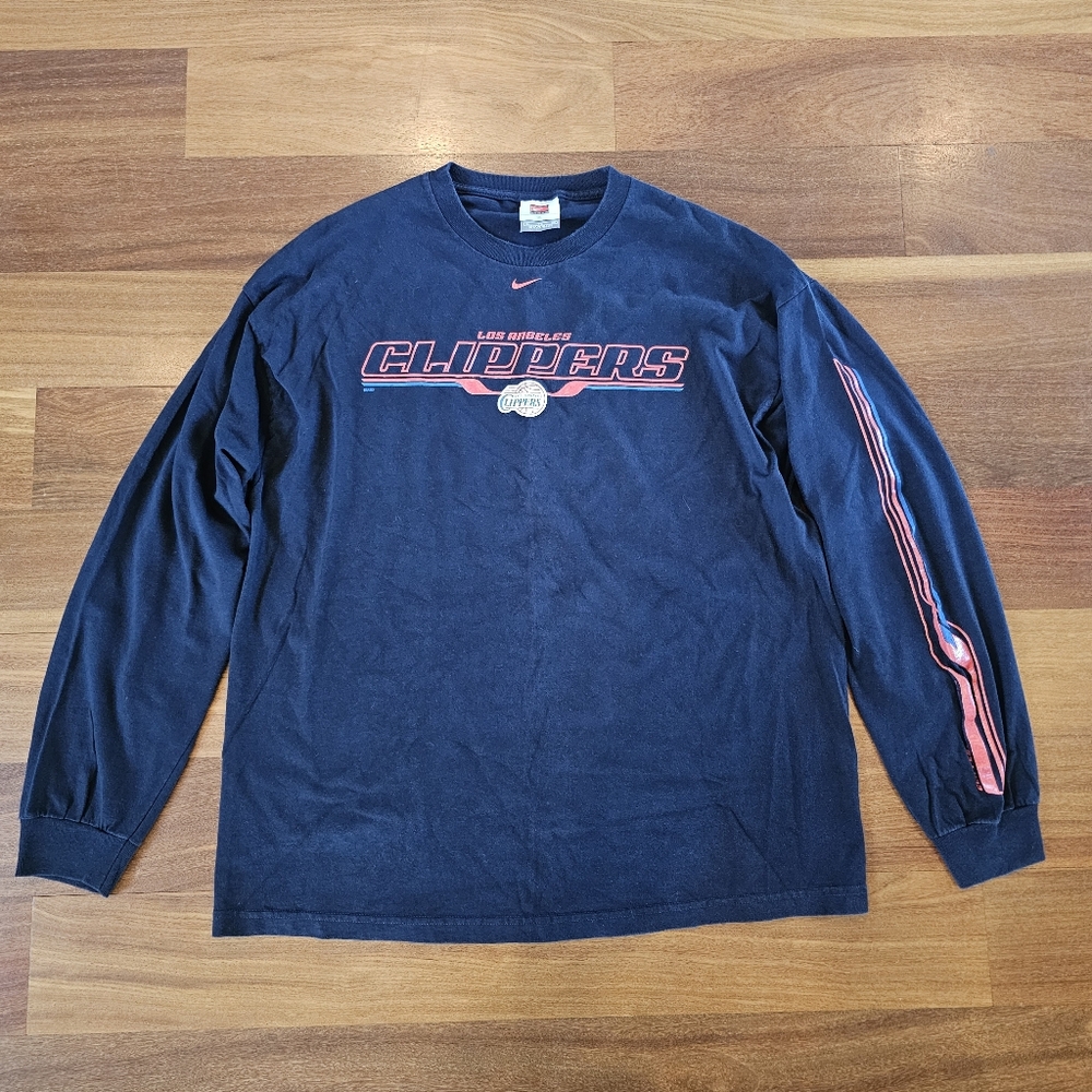 Vintage Nike Team Los Angeles Clippers NBA Basketball Long Sleeve T-shirt Men XL